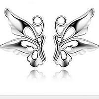 Women\'s Silver Butterfly Stud Earrings