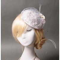 Women\'s Lace Feather Net Headpiece-Wedding Special Occasion Casual Fascinators 1 Piece