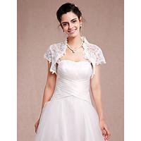 Women\'s Wrap Shrugs Short Sleeve Lace Ivory Wedding / Party/Evening / Casual Lace Open Front