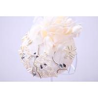 womens rhinestone imitation pearl flax chiffon headpiece wedding speci ...