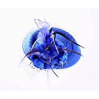 womens feather flannelette net headpiece wedding special occasion outd ...