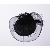 womens feather rhinestone net headpiece wedding special occasion outdo ...