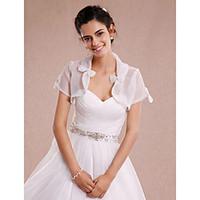 womens wrap shrugs short sleeve tulle ivory wedding partyevening casua ...