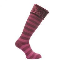 womens fur collar wellington sock blackcurrant