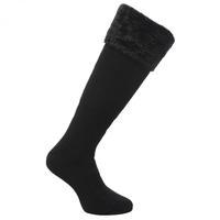 Women\'s Fur Collar Wellington Sock Black