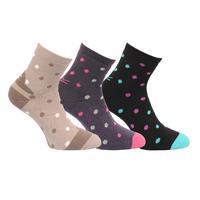 Womens 3 Pack Active Lifestyle Socks Barley Black Blue