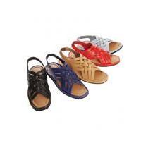 Woven Leather Sandals - Red - 4