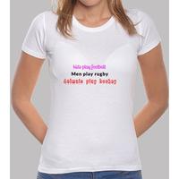 woman t-shirt play hockey animals