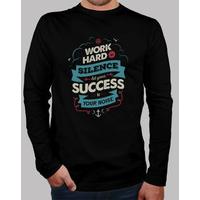 work hard man tshirt long sleeve black