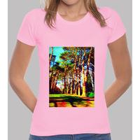 womens tall park trees premium quality regular fit short sleeved pink  ...