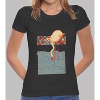 woman t-shirt vintage pink flamingo