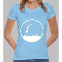 woman manga short blue sky premium quality bird