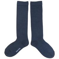 wool knee length kids socks blue quality kids boys girls