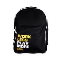 WORK LESS PLAY MORE PLAIN LAZY BACKPACK