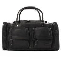 WOODLAND LEATHER CARGO LEATHER HOLDALL In Black by Adventure Avenue