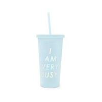 Womens Ban.do I Am Busy Sip Sip Mug, Pale Blue