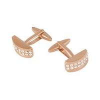 Women\'s Rose Gold Crystal Barrel Cufflink