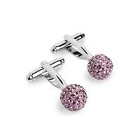 Women\'s Lilac Crystal Beads Cufflinks