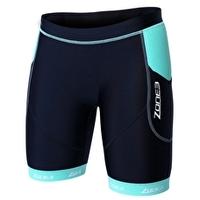 womens aquaflo plus shorts black and mint green