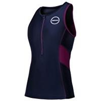 Womens Activate Top - Black and Wine