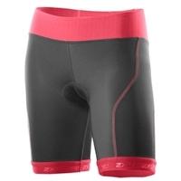 Womens Perform Tri Short - Charcoal and Coral