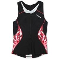 womens core support singlet black and pink