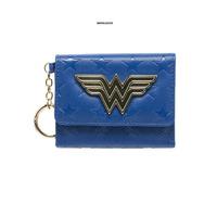 wonder woman gold logo tri fold purse