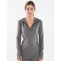 womens fleecewear half zip hoodie charcoal heather