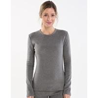 womens fleecewear long sleeve crew charcoal heather