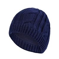 Womens Waterproof Cable Knit Beanie Hat - Blue