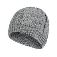 Womens Waterproof Cable Knit Beanie Hat - Grey