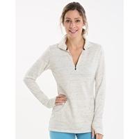 womens comfortwear long sleeve half zip ivory neps