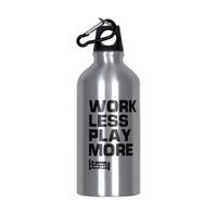 WORK LESS PLAY MORE ALUMINIUM DRINKS BOTTLE