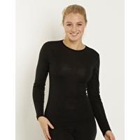 Womens Everyday Long Sleeve Crewe - Black