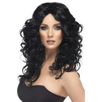 womens long black glamour wig