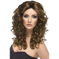 Women\'s Long Brown Curly Glamour Wig