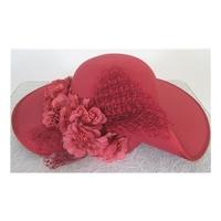 womens formal hat unbranded size not specified red wedding hat