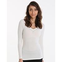 Womens Softwear Long Sleeve V-Neck - Ivory