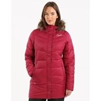 womens play down parka beetroot