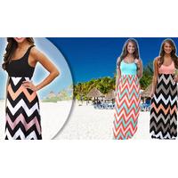 Women\'s Chevron Print Maxi Dress
