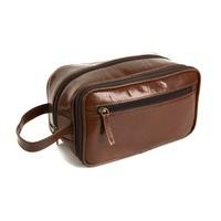 Woodland Leathers Light Brown Leather Wash Bag