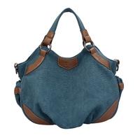 women canvas crossbody bag handbag pu leather splicing zipper vintage  ...