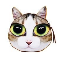 women cute cat coin purse mini animal print wallet plush zipper case c ...