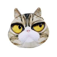 women cute cat coin purse mini animal print wallet plush zipper case c ...