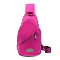 Women Sling Bag Solid Color Waterproof Nylon Zipper Casual Outdoor Travel Sport Chest Crossbody Bag