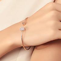 Women\'s Bangles Cuff Bracelet Basic Love Fashion Rhinestone Gold Plated Alloy Heart Silver Golden Jewelry ForWedding Party Birthday Gift