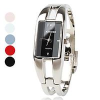 womens watch fashionable rectangle case silver alloy bracelet cool wat ...