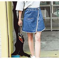 womens casualdaily above knee skirts a line solid summer