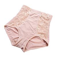 Women\'s Sexy Lace Slimming High Waist Body Tummy Control Shaping Panties Nylon Spandex Female Underwear Beige