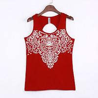 womens backless casualdaily street chic summer tank topprint u neck sl ...